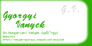 gyorgyi vanyek business card